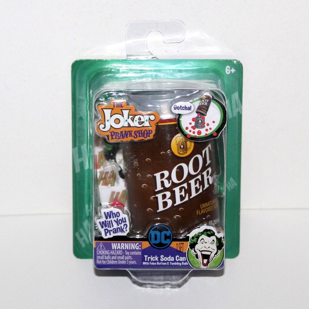 The Joker Prank Shop Root Beer Trick Soda Can toy Batman DC comics NEW 2019